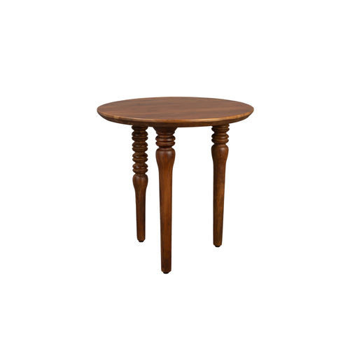 Dutchbone Cove Bijzettafel Rond 50 cm Mangohout - Bruin - vtwonen shop