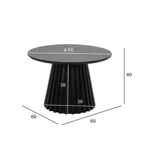 Furnhouse ronde salontafel Svendborg - Zwart - Ø 60 cm