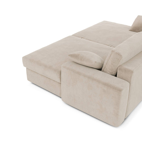 Premium Interiors - Sofa PLUM - fluweel beige 260cm