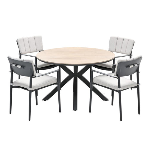 Garden Impressions tuinset Dane - Tulli donker grijs - 5-delig - rond - vtwonen shop