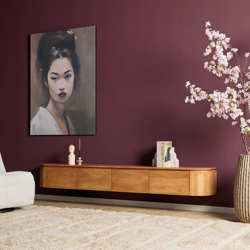 Starfurn Tv-meubel Excellent - Naturel Hout - 240x35x30cm