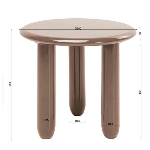 Kare Design Bijzettafel Eliano Ø50cm mokka