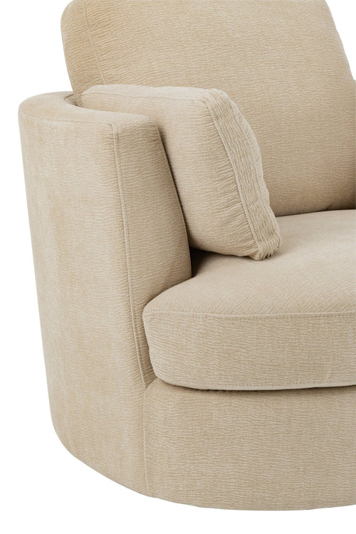 J-Line loungestoel Swiv - populierenhout/schuime - hout - beige