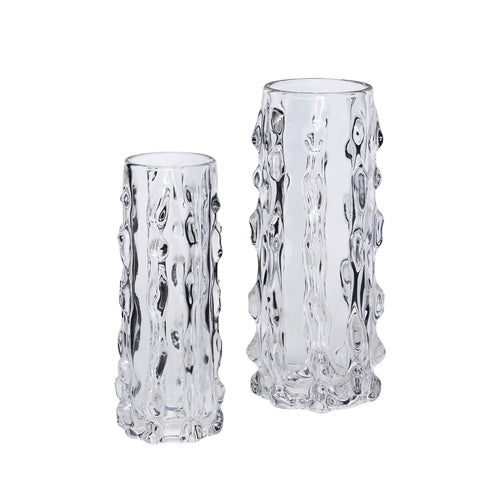 Hübsch vaas Kawa - sodaglas/loodarm glas - ø9xh25cm/ø12xh29cm