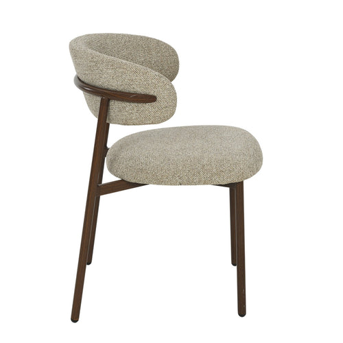 Livingfurn eetkamerstoel Micah Hush Walnut - beige - set van 2 - vtwonen shop