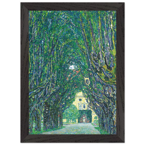 Artfulprints Poster met Lijst Gustav Klimt - Avenue of Schloss Kammer Park   - A4 21x29.7 cm - Groen