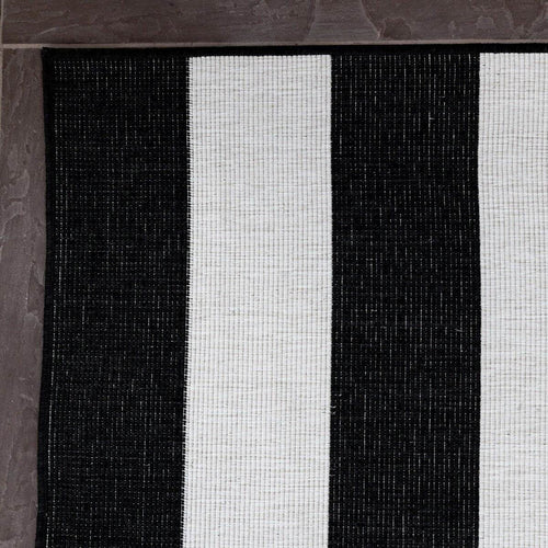 Eva Interior Buitenkleed Stripes zwart/wit dubbelzijdig