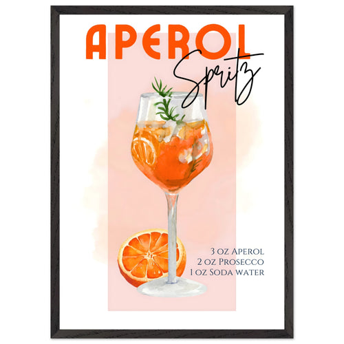 Artfulprints Poster met Lijst Aperol Spritz - Pink   - 50x70 cm - Roze