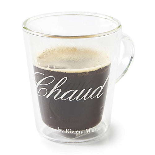 Rivièra Maison C'est Chaud Mug M - Glas - Transparant - vtwonen shop