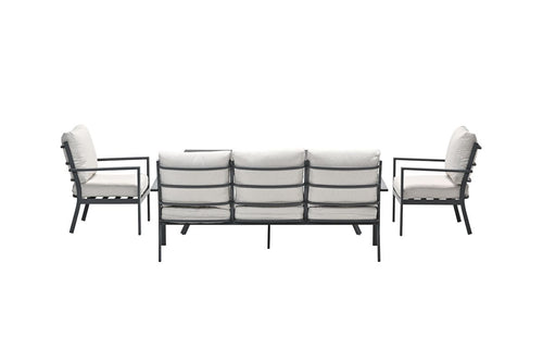 Sergio lounge-dining sofa set - 4-delig - carbon black - desert sand