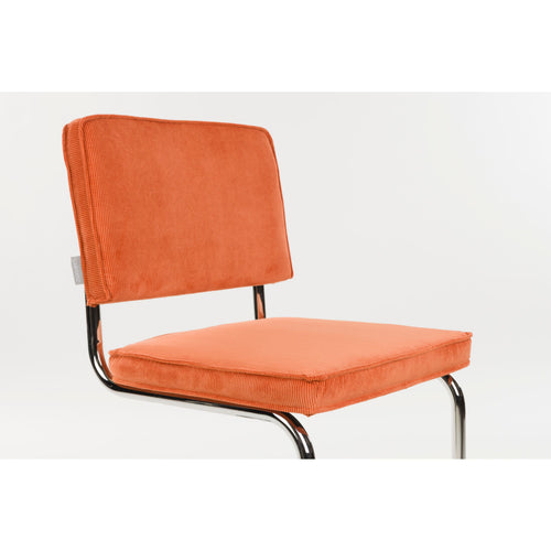 Zuiver Ridge Rib Eetkamerstoelen Oranje - Set van 2