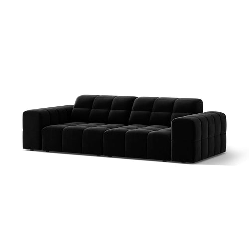 Cosmopolitan Design - Bank Chicago 3-zits, flueel zwart - 102x212x78cm
