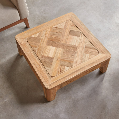 Tikamoon Vierkante salontafel van gerecycled massief teakhout - Naturel - vtwonen shop