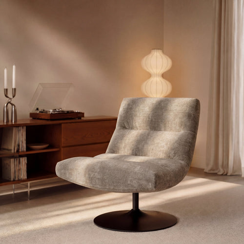 Premium Interiors - Draaistoel ROMA - velours met structuur mol 77cm