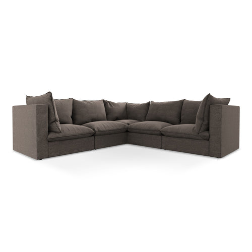 LaMiaSofa Modulaire hoekbank Ravenna - bouclé - chocolade - 255x255x77