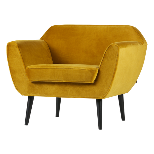 WOOOD fauteuil Rocco - Velvet - Oker - 75x92x81