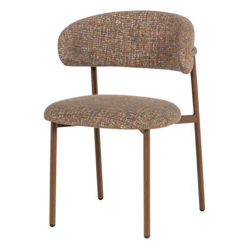 WOOOD eetkamerstoel Kelu - Wollig - Bruin Melange - Set Van 2 - 80x45x58