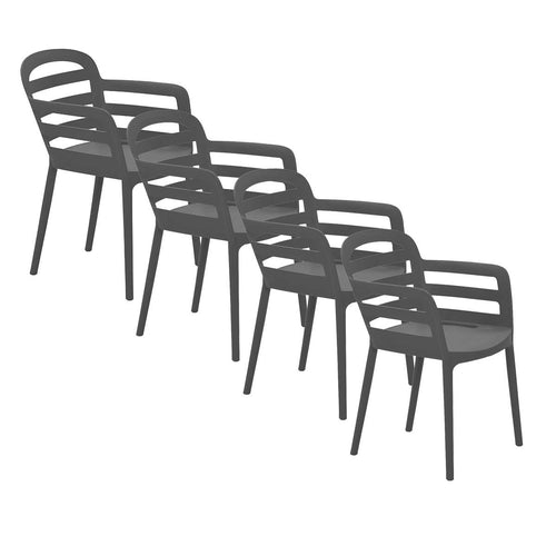 Garden Impressions tuinstoel Mira donker grijs - set van 4 - vtwonen shop