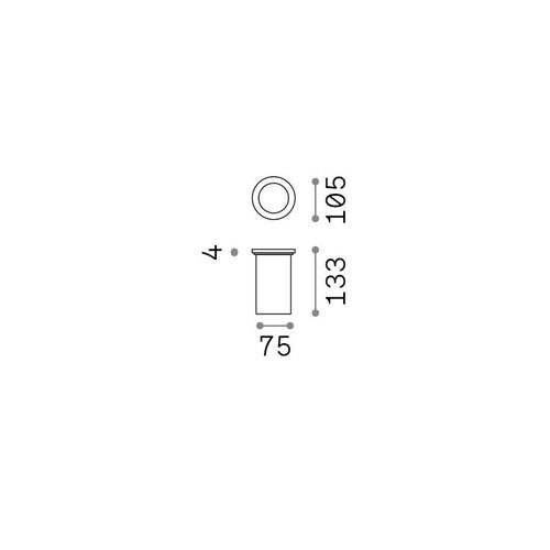 Ideal Lux PARK Ronde inbouwgrondlamp voor buiten, staal, 1x GU10 IP67