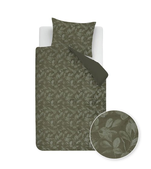 Rivièra Maison Dekbedovertrek Sanu - 140 x 200/220 cm - Olive Green