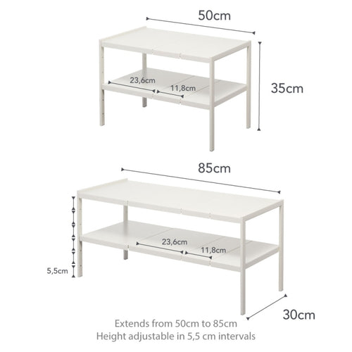 Yamazaki Keukenkast Organizer Uitschuifbaar - 2 niveaus - Tower - Wit - vtwonen shop