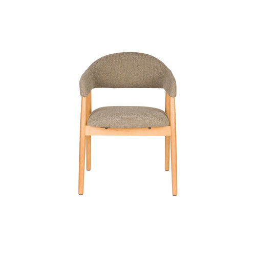 Housecraft Living Indy Eetkamerstoelen Armleuning Donkerbruin/ Beige - Set van 2