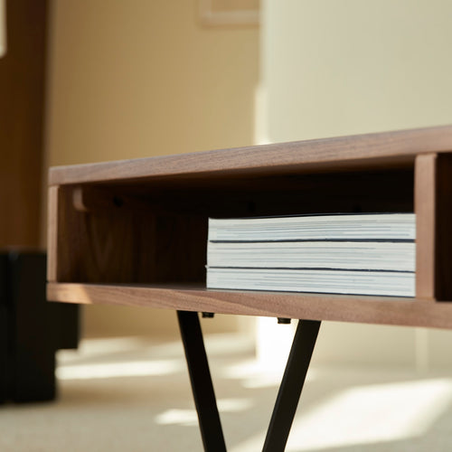 Tikamoon Massief notenhouten salontafel - Donkerbruin - vtwonen shop