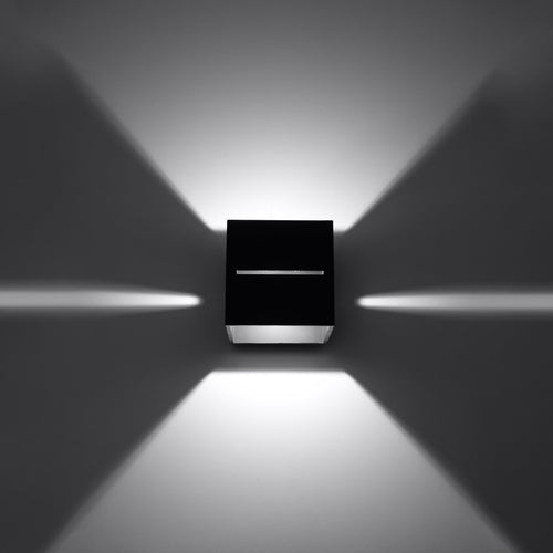 Sollux Lighting Wandlamp LOBO zwart - 10x12x10cm