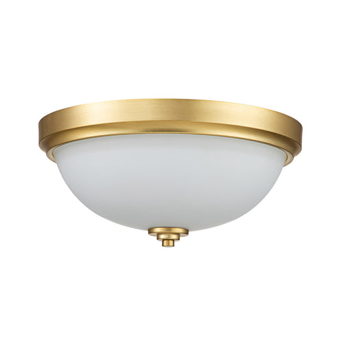 Elstead Feiss Malibu Bowl Semi Flush Plafondlamp Geborsteld Messing, IP44