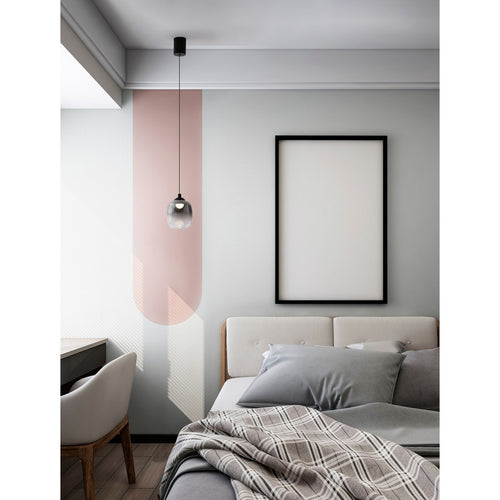 Nova Luce KITA Slanke hanglamp voor aan het plafond, rookgrijs/zandzwart, LED, 6W, 457lm, 3000K