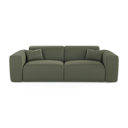 Sia Home - Express slaapbank dunlopillo 140cm MYRA - geweven stof olijfgroen 214cm