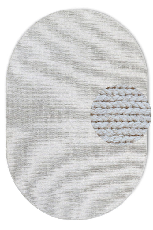 Villeroy & Boch 1748 Wool Rug Francois Natural White 160x230 Oval cm