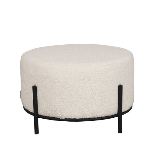 LABEL51 Poef Troy - Ivoor Bouclé - 57x57x34cm