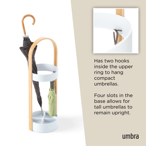 Umbra parapluhouder Bellwood - 22 x 24 x 68 cm - Wit/naturel