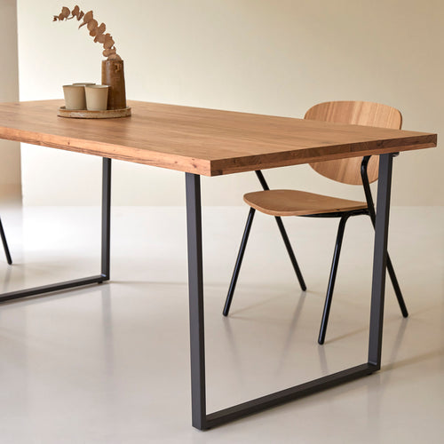 Tikamoon Eettafel van gerecycled massief acacia voor 6/8 personen - Naturel - vtwonen shop