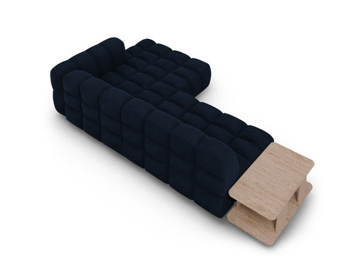 Cosmopolitan Design Modulaire hoekbank rechts Sky 4-zits, flueel, koningsblauw - 162x297x70cm