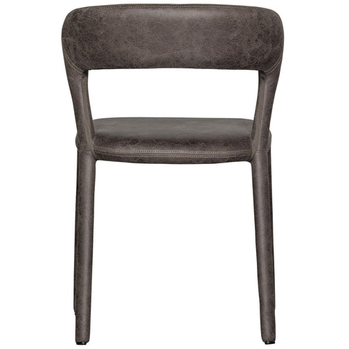 WOOOD eetkamerstoelen Noble - Leerlook - Zwart/Grijs - Set van 6