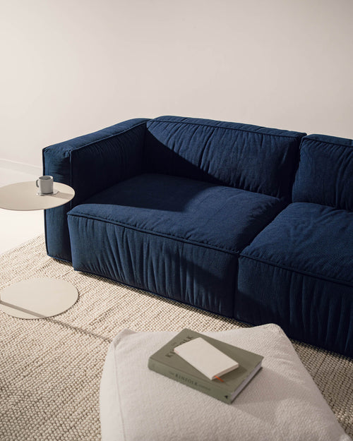 noo.ma Lobi 3-zits slaapbank - Storm Blue Corduroy, 140x190 cm slaapfunctie