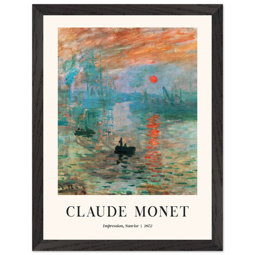 Artfulprints Poster met Lijst Claude Monet - Impression sunrise   - 30x40 cm - Meerkleurig