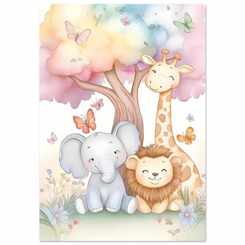 Artfulprints  Vrolijke safari familie   poster 50x70 cm - vtwonen shop