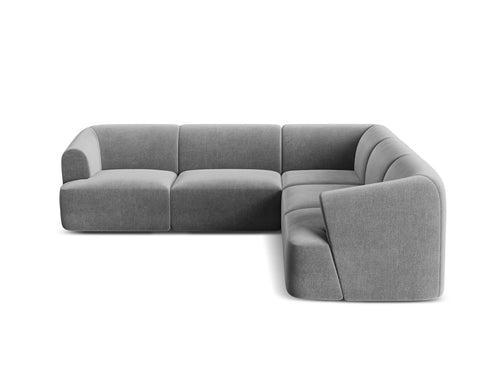 Cosmopolitan Design Symmetrische modulaire hoekbank Campi 6-zits, flueel grijs - 255x255x70cm