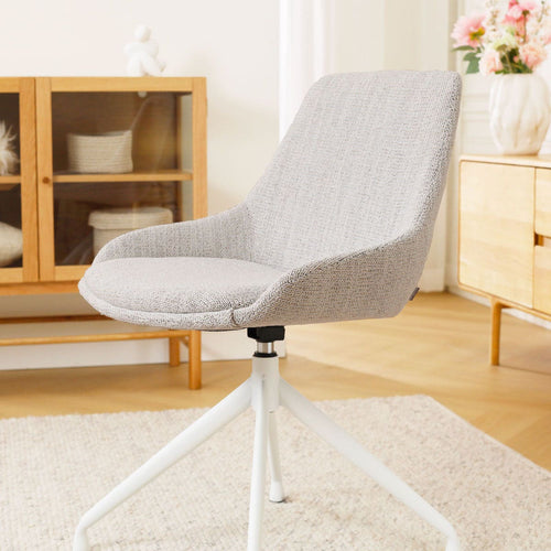Nolon Nola-Isa Eetkamerstoel Beige Gemêleerd - Draaibaar Wit Onderstel - vtwonen shop