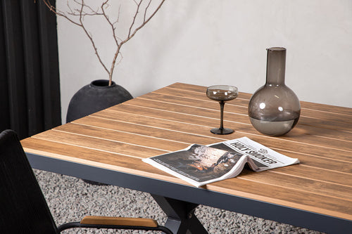 Rebellenclub Rechthoekige Tuintafel Dandy - 200 x 100cm - Zwart/Bruin - vtwonen shop