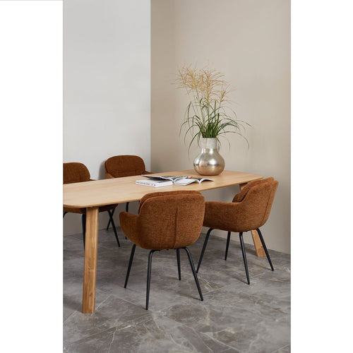 WOOOD eetkamerstoelen Runa - Polyester - Caramel - Set van 6 - vtwonen shop