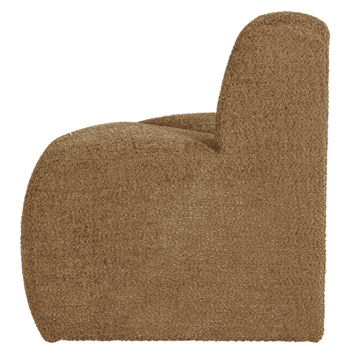 WOOOD eetbank hoek rond rugleuning Mojo - Wollig - Honinggeel - 83x100x74