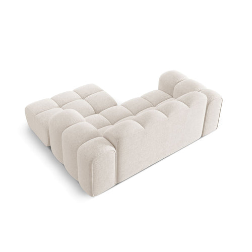 Cosmopolitan Design - Rechter hoekbank Treno 2-zits, chenille lichtbeige - 164x180x70cm