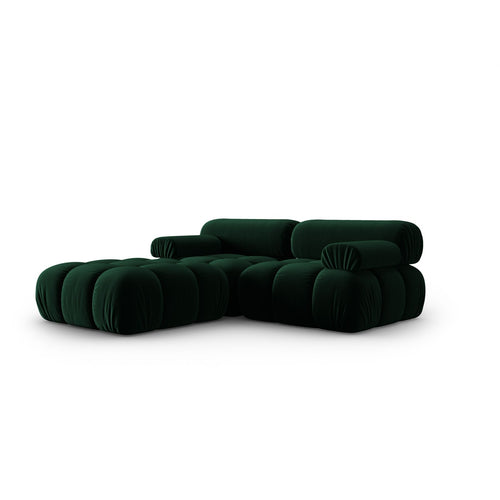 Cosmopolitan Design - Modulaire bank Cortina 3-zits, flueel flessengroen - 188x188x70cm