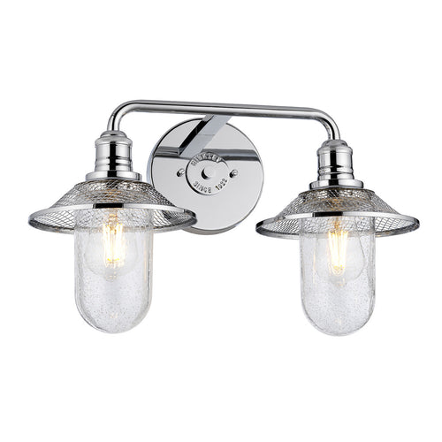 Rigby Hinkley 2-lichts wandlamp gepolijst chroom IP44