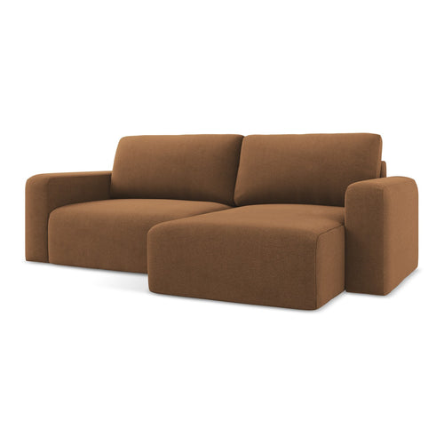 LaMiaSofa hoekbank rechts Ostia - textuurstof - terracotta - 244x149x79