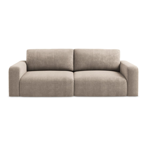 LaMiaSofa 3-zits slaapbank Ostia - chenille stof - donkerbeige - 244x102x79